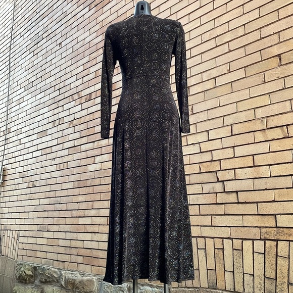 Vintage 90’s Rabbit Rabbit Rabbit metallic sparkle maxi dress Size 6 - Picture 3 of 11
